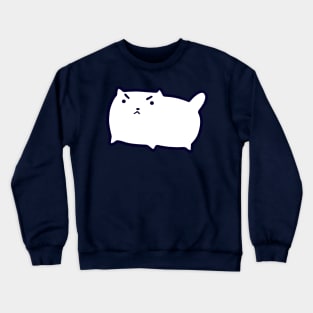 Angry Tiny White Cat Crewneck Sweatshirt